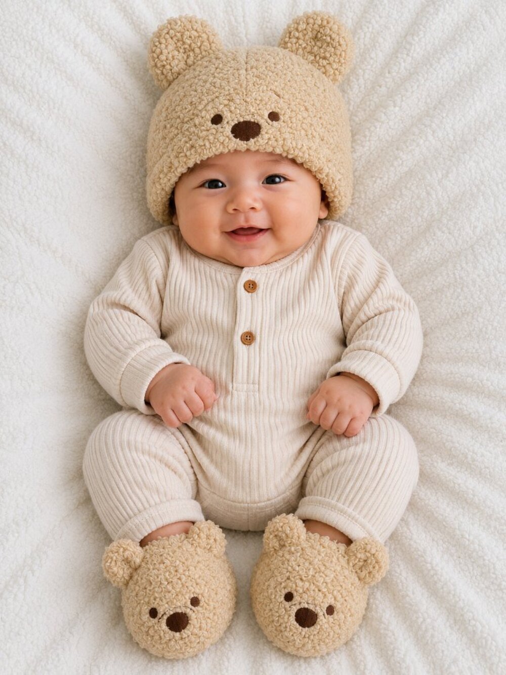 Disney Baby Winnie the Pooh Plush Sherpa Hat and Booties Set Infant Cloud Island